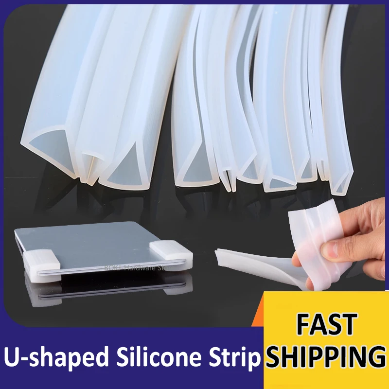 1 ~ 5 متر شفافة سيليكون ختم الشريط U على شكل فجوة الباب الزجاج شريط زخرفي الجدول المضادة للتصادم حافة شرائط حماية