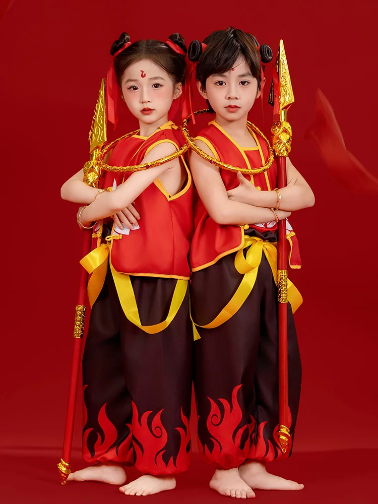 Set di costumi cosplay per compleanno per bambini, completo da performance per Halloween, pantaloni lunghi, set di due pezzi rotondi in poliestere Ne