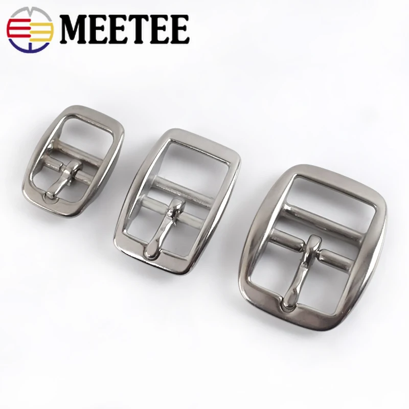 Meetee 1pc/2pcs 13/17/20/26mm Stainless Steel Belt Buckle Shoulder Strap Adjust Pin Buckles Head Band Clasp Harness Accessories