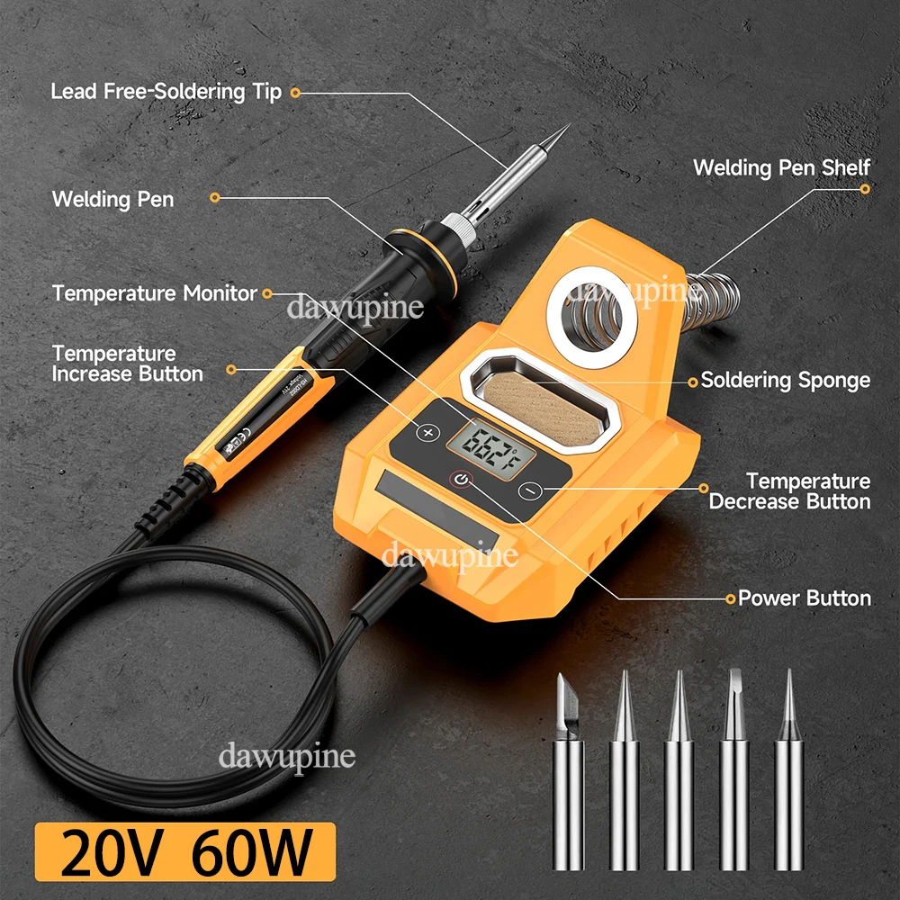 Power Tool Parts LCD Digital Display Soldering Iron Station for Makita for Dewalt 18V 20V Lithium Battery Welding Repair Tools