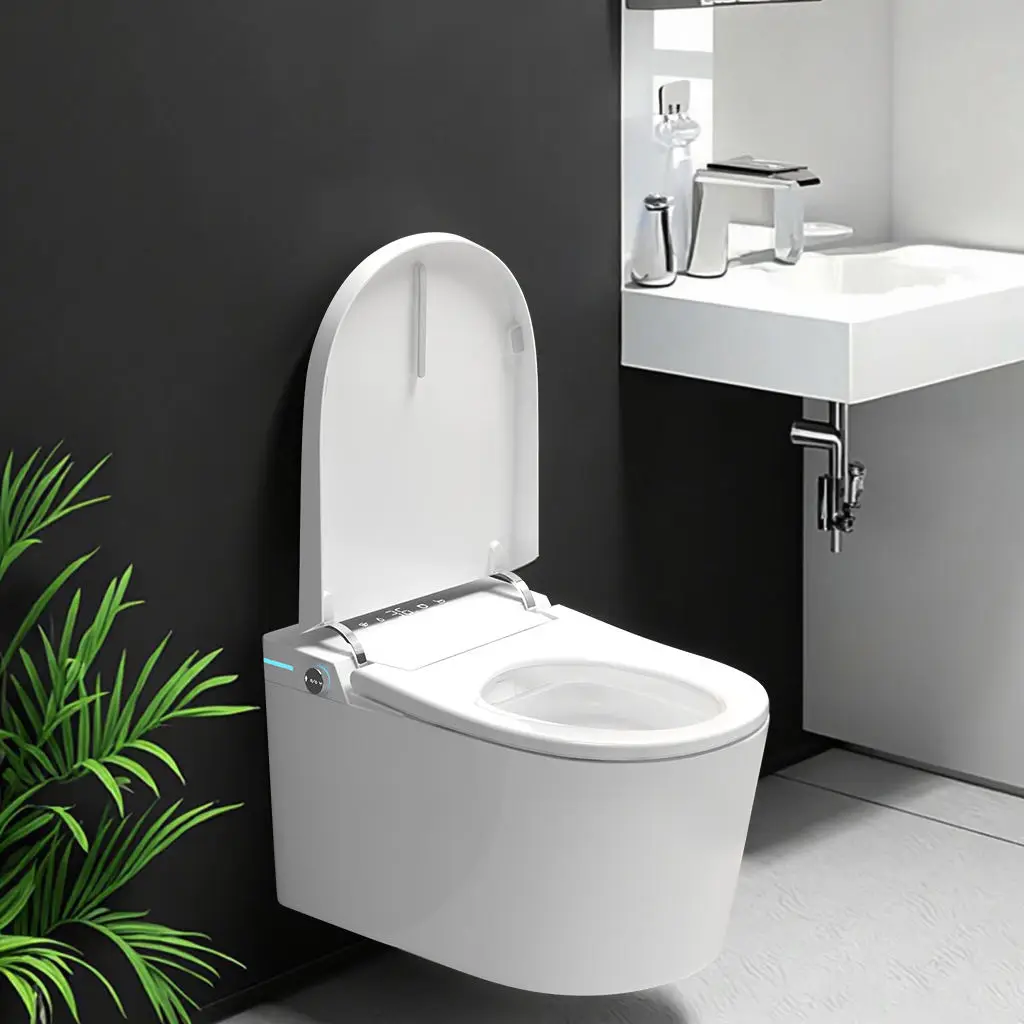 Space Saving Design Foam Shield No Water Pressure Limits Manual Flushing Wall Hung Smart Toilet with Wall Hung Installation - view 2