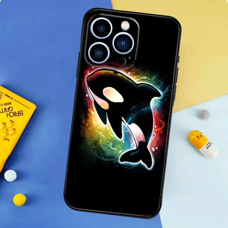 Чехол для телефона «Акула и Кит» для iPhone 17, 16, 14, 13, 12, 11, 15 Pro Max Plus 12, 13 mini 16e 17 Air Bumper Cover