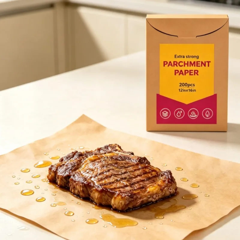 200 Count Pre-Cut Parchment Paper Baking Sheets, Non-Stick, Unbleached, Parchment Paper Sheets for Baking & Cooking - Kraft
