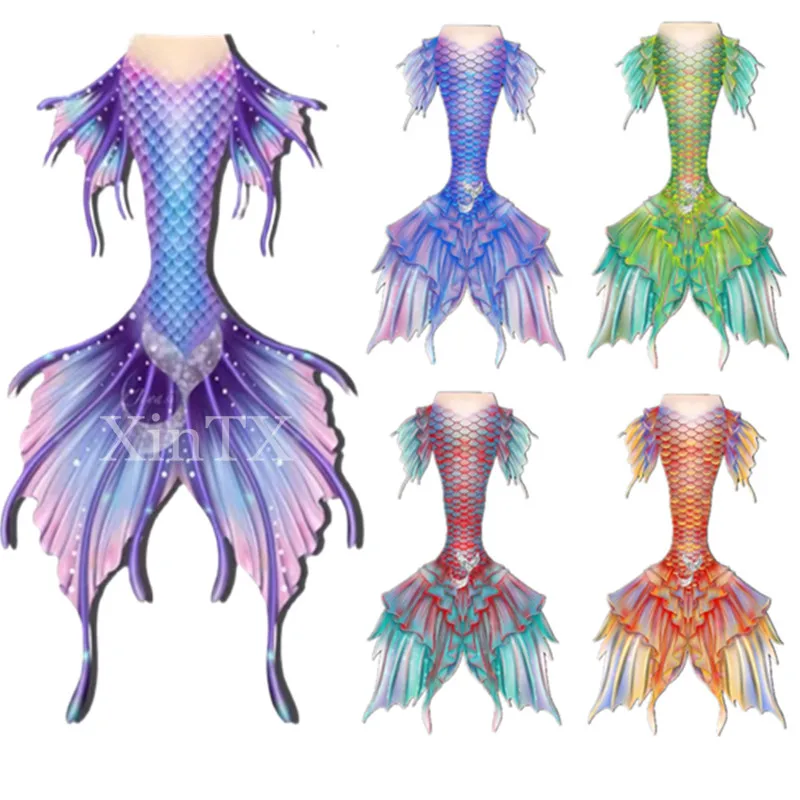 

2024 Beautiful Mermaid Tail For Swimming Adult Swimmable Swimsuit No Monofin For Free Diving Model Photoshooting Props