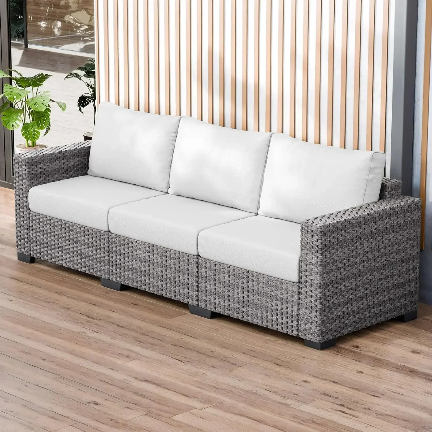 

Открытый плетеный диван для патио, двухместный диван из ротанга, кресло для крыльца, двора, заднего двора