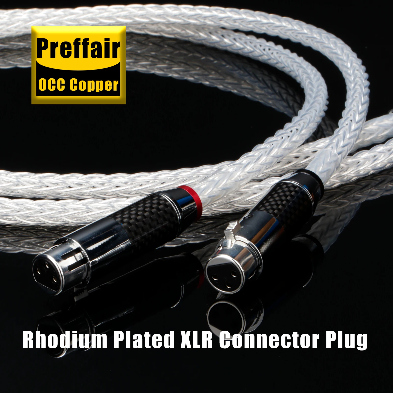 Preffair L303 Silver Plated RCA/XLR Interconnecting/ Balanced Cables with Carbon Fiber Plug 12 Cores for Amps and CD Players