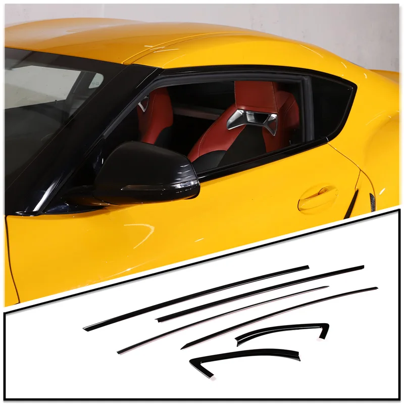 Stainless Steel Car Window Center Pillar Decoration Strip Body Bright Strips For 2019-2022 Toyota Supra BRZ Interior Accessories