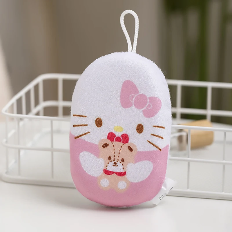 Hello Kitty Kuromi Cartoon-themed Bath Scrubber and Bath Ball   Cute and Soft Bath Sponge with Bubble-Making Net - view 6
