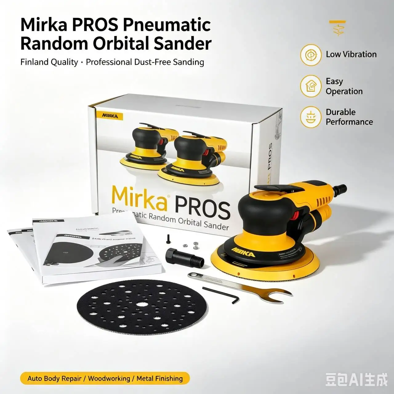 

Mirka-Pneumatic Car Sanding Paper Machine, Dry Round Grinding Machine, Central Dust Collection, Eccentric, 5.0mm