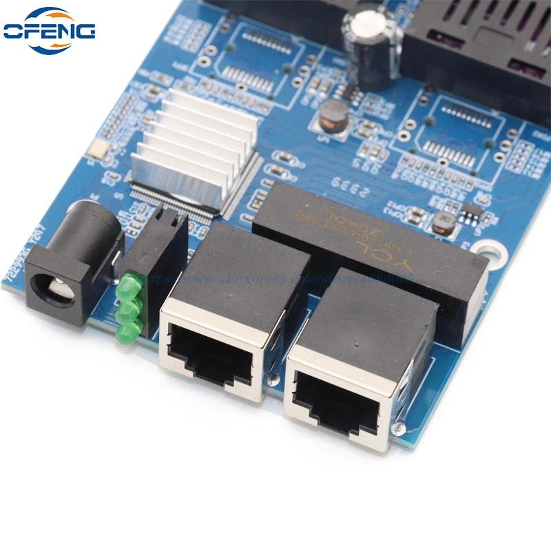 Interruptor de fibra Gigabit Ethernet, Conversor de mídia óptica, UTP, 2 SC, 2SC, 2RJ45, 10 m, 100 m, 1000m, PCB