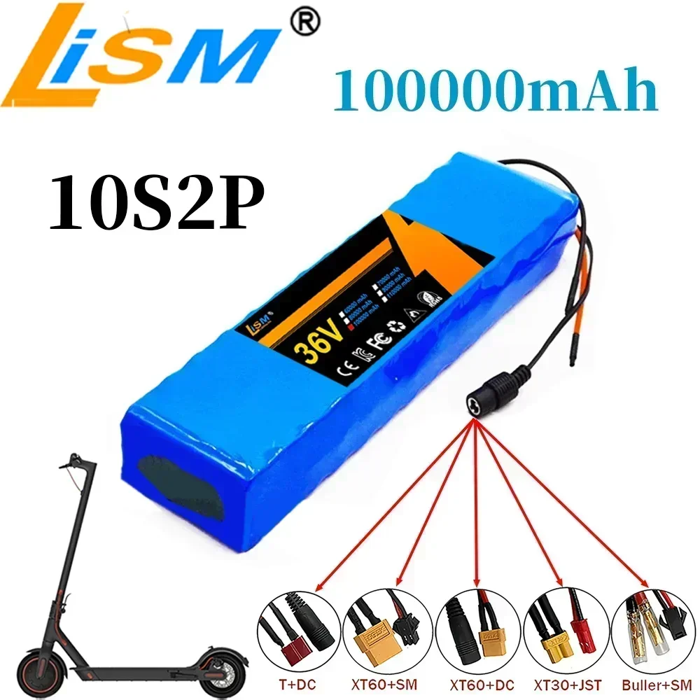 LISM100% true capacity 10S2P 36V 100000mAh 42v Electric Scooter Battery Lithium Electric Scooter 500W Electric Scooter Battery