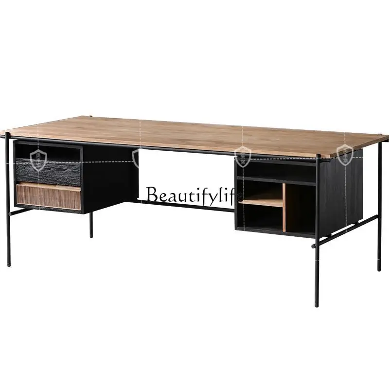 Sili Style Teak Desk Nordic Solid Wood Desk Oak Desk Designer Art