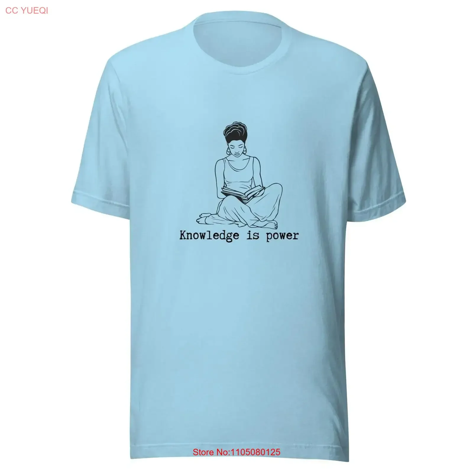 T-shirt vintage délavé pour femmes noires et éducation avec notre connaissance est puissante, pour un usage quotidien, confortable