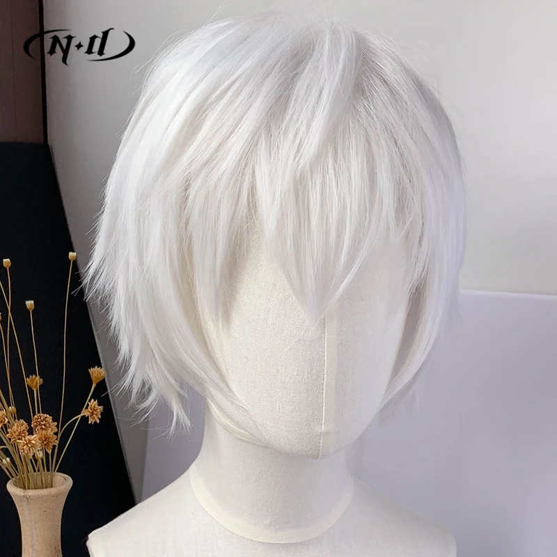 ND Satoru Gojo شعر مستعار تأثيري s هيربيسي Jujutsu Kaisen أنيمي تأثيري خصلات الشعر المستعار ل Comic Con Coser زي حفلة مقاومة للحرارة