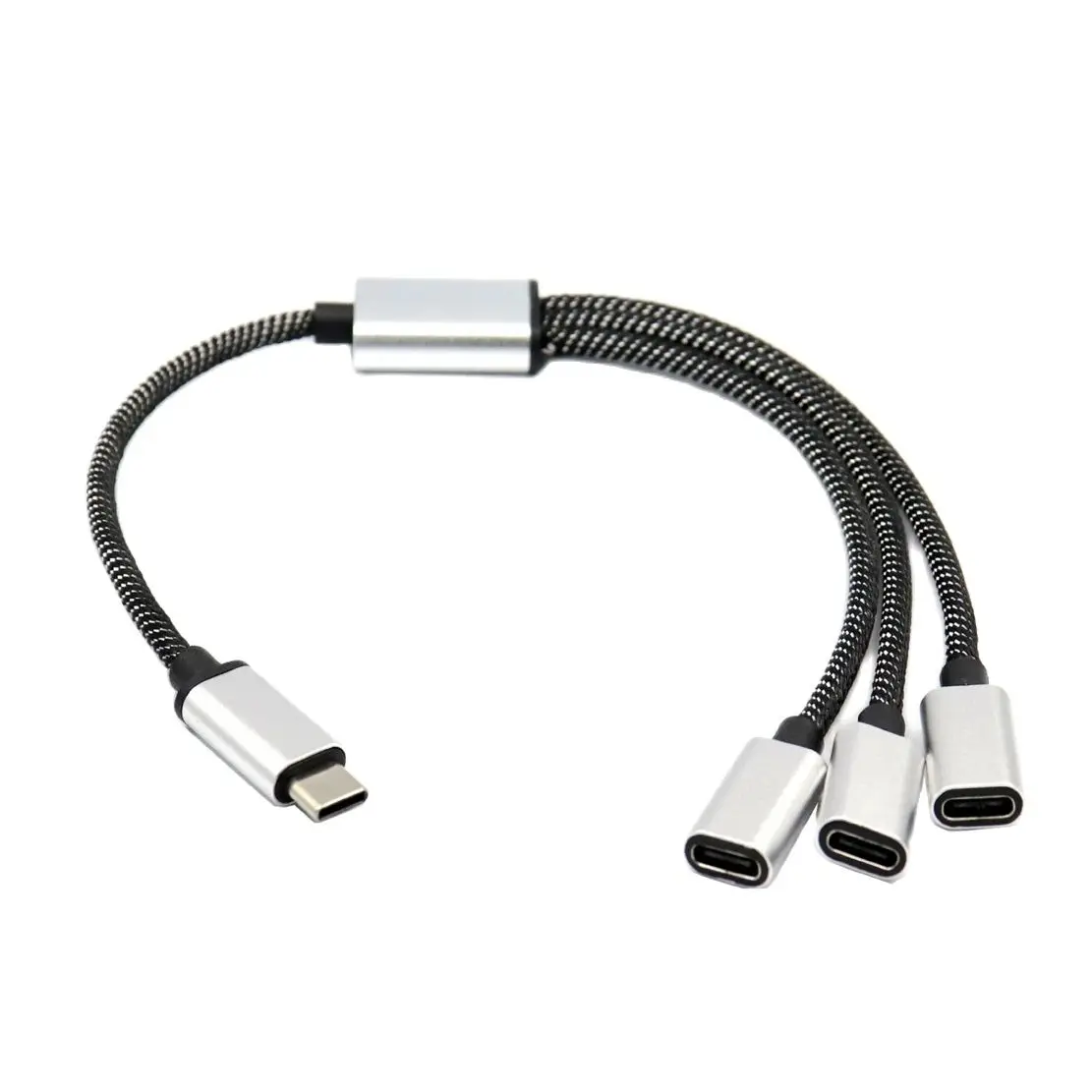 USB C 타입 to USB USB-C OTG 어댑터 케이블, 크롬북 PD용, 4 포트, 60W 고속 충전, 키보드 이어폰용 USBC 컨버터, 3 in 1