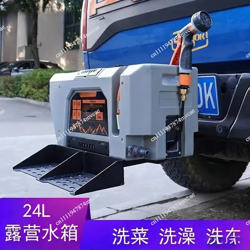 Tanque De Agua Portátil Presurizado De Carga Rápida, Kit De Ducha Exterior Con Batería De24L Para Acampar Y Hacer Senderismo 4X4