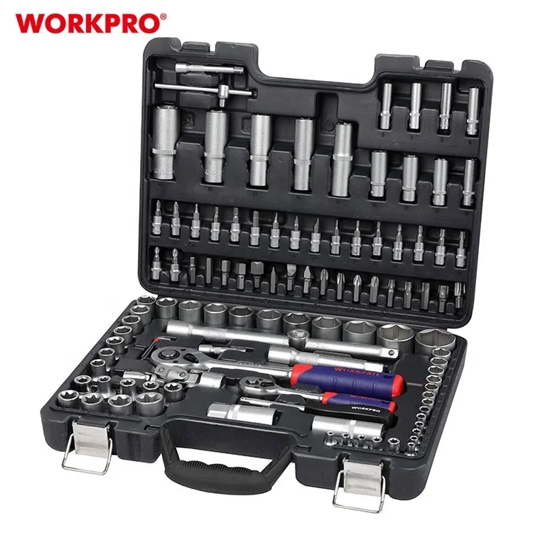 

WORKPRO 108PC Metric 1/4" 1/2" Dr. CR-V Mechanic Tool Box Kit Spanner Socket Set Auto Repair Hand Tool Set