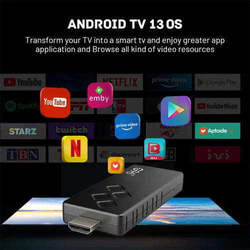 Imagen 2 del producto Versión Global Android13 AllwinnerH313 Smart TV Stick Netflix IATV 4K HDR10 + Dual 2.4G5GWifi Youtube Streaming Media Player Q2