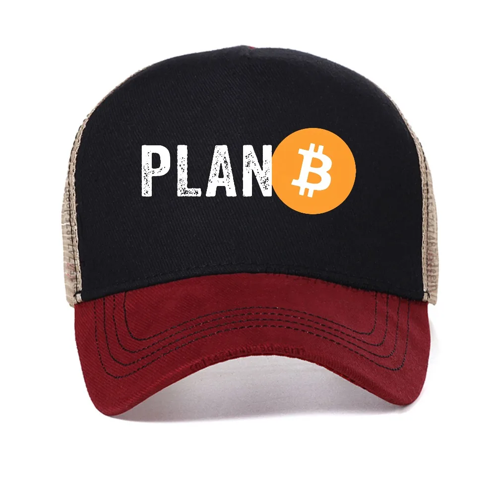 

B Cryptocurrency Bitcoin cap Outdoor Mesh Baseball Cap Plan B Bitcoin breathable sun hat fashion adjustable trucker hats