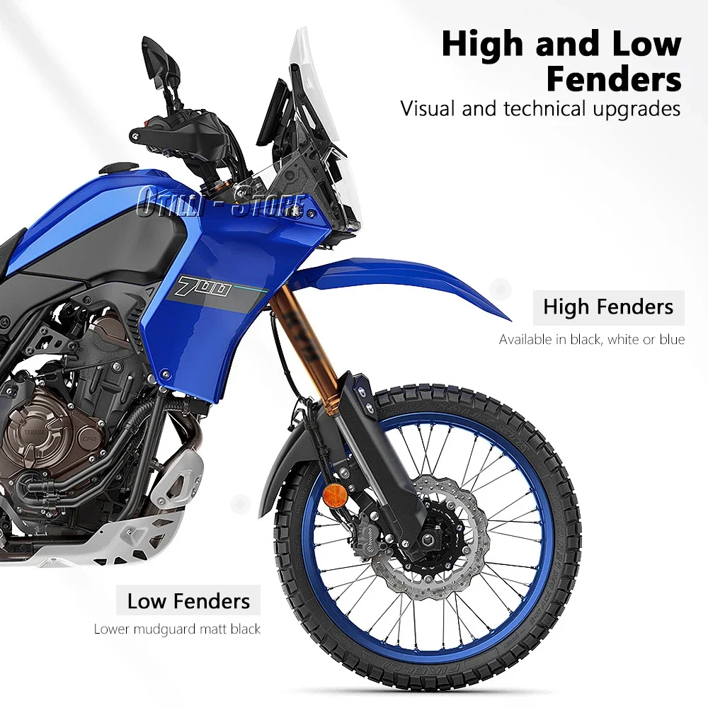 Motocross Accessories High&Low Front Fender Mudguard For Yamaha Tenere700 T7 Tenere 700 World Rally TENERE 700 World Raid
