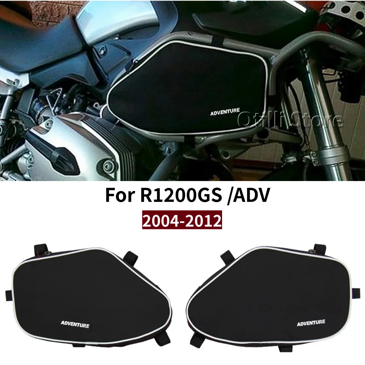 

New Motorcycle Frame Crash Bars Bag Waterproof Bumper Storage Bags For BMW R1200GS R1200 GS ADV R 1200 GS Adventure 2004-2012
