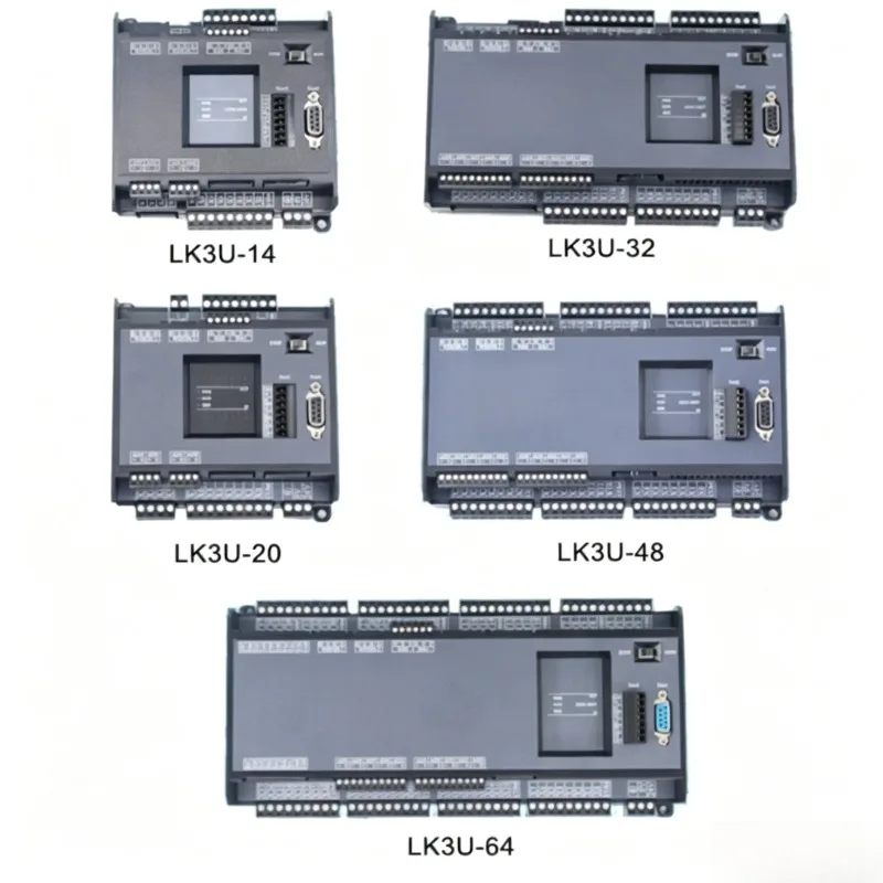 FX3U PLC 14 20 32 48 64MR/MT/MRT up to 10AD 2DA RS232 2xRS485 32000 Steps High Speed Output Optional NTC PT100 CAN Ethernet