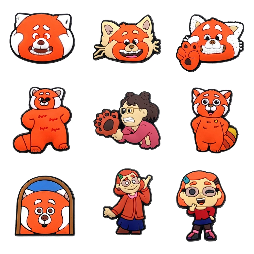 Disney Rothaariges Panda-Mädchen, 9–100 Stück Schuhanhänger |   Niedliche PVC-Accessoires für Clogs und Sandalen |   Kinder DIY Dekoration Party Weihnachtsgeschenk