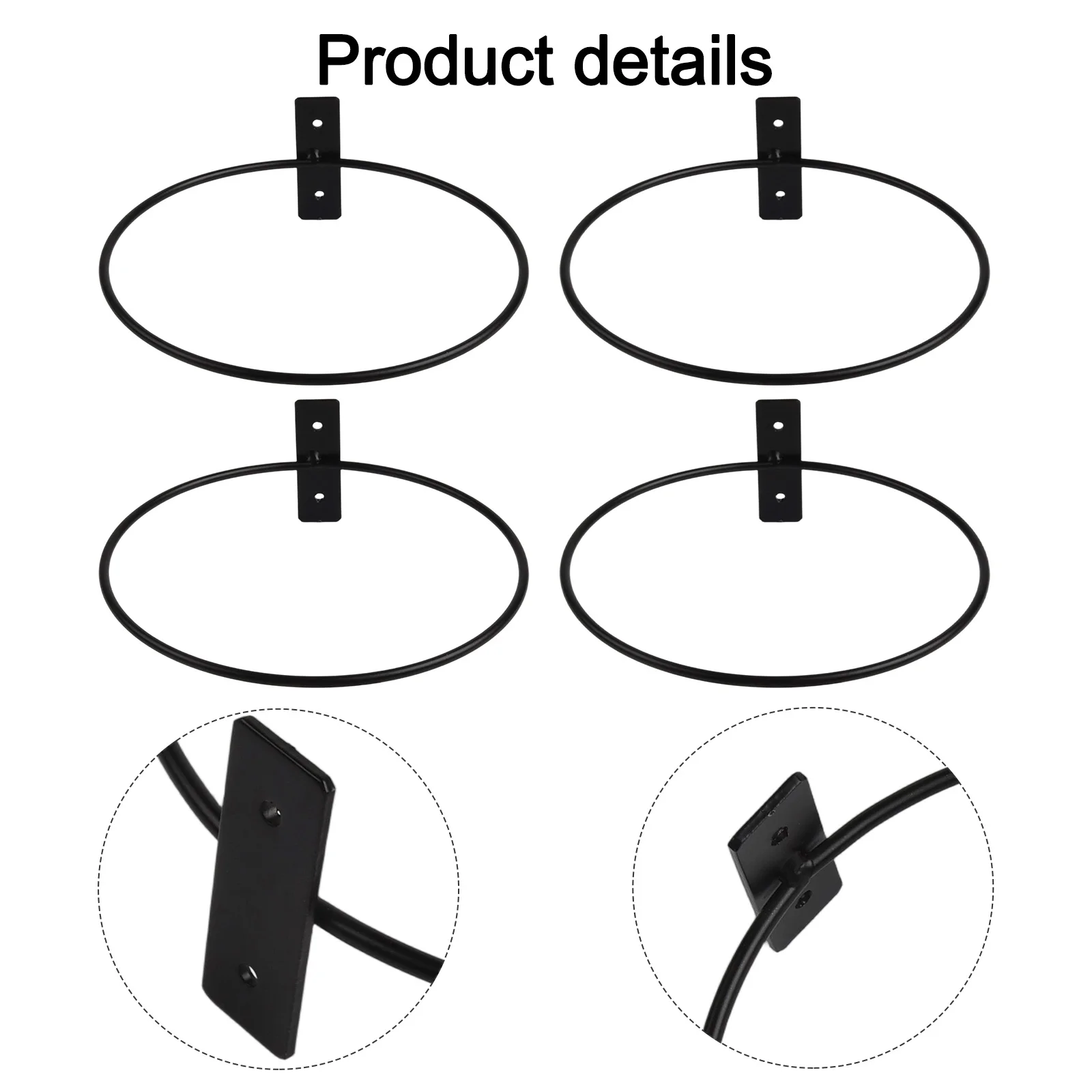 Flower Pot Holder Rings with Wall Mount Design Using Sturdy Metal Construction and Smooth Edges to Protect Plants and Users