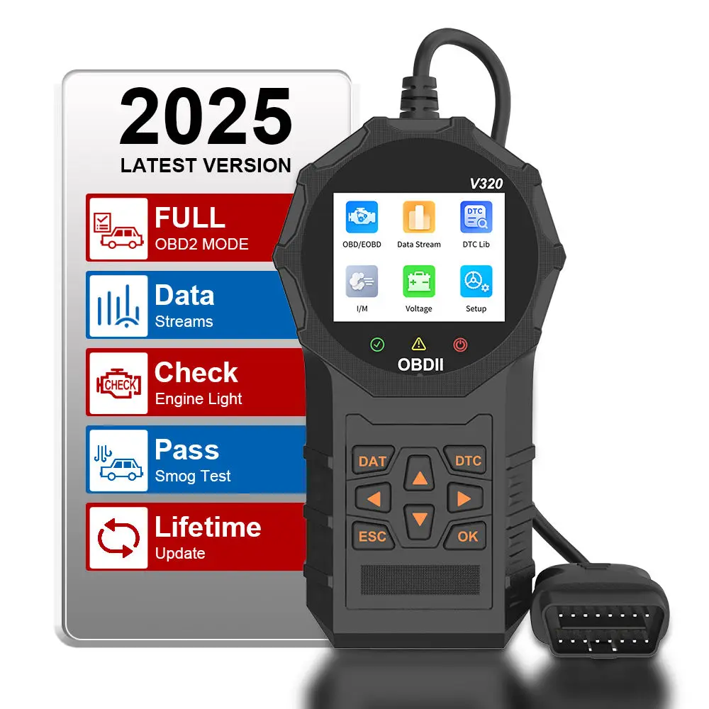 

V320 OBD2 Универсальный автомобильный сканер, диагностический инструмент OBDII, многоязычный автомобильный тестер напряжения, считыватель неисправностей двигателя, инструменты Obd