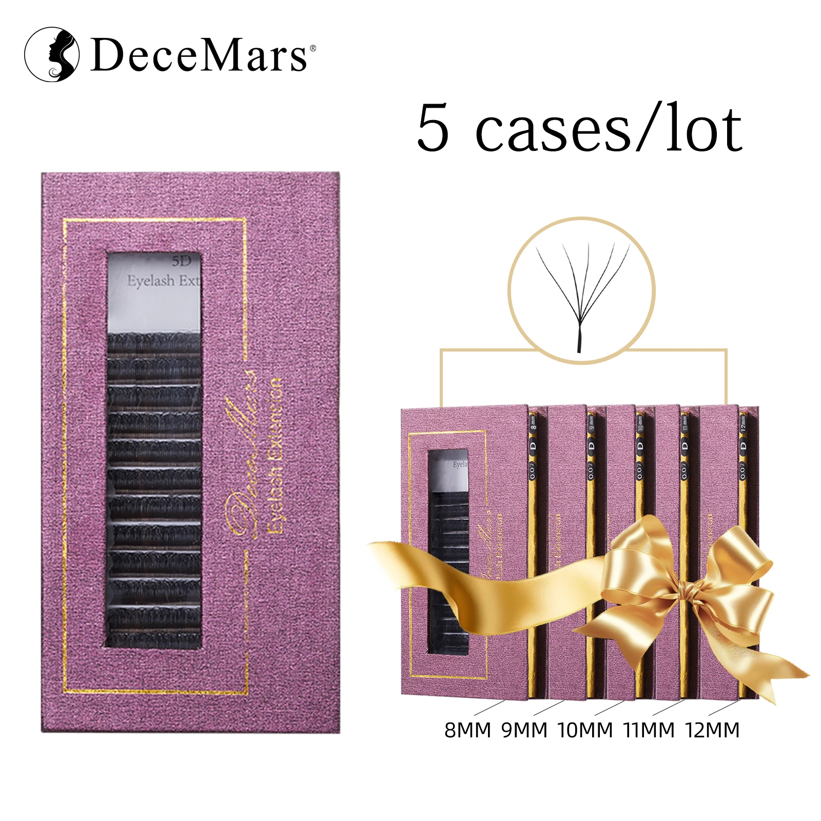 

Набор накладных ресниц DeceMars 5D W-образной формы (8мм/9мм/10мм/11мм/12мм)