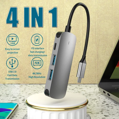 Adaptador USB C HUB tipo C con 4K HDMI 100W PD puerto USB C lector de tarjetas SD TF para MacBook iPad Huawei Sumsang Phone