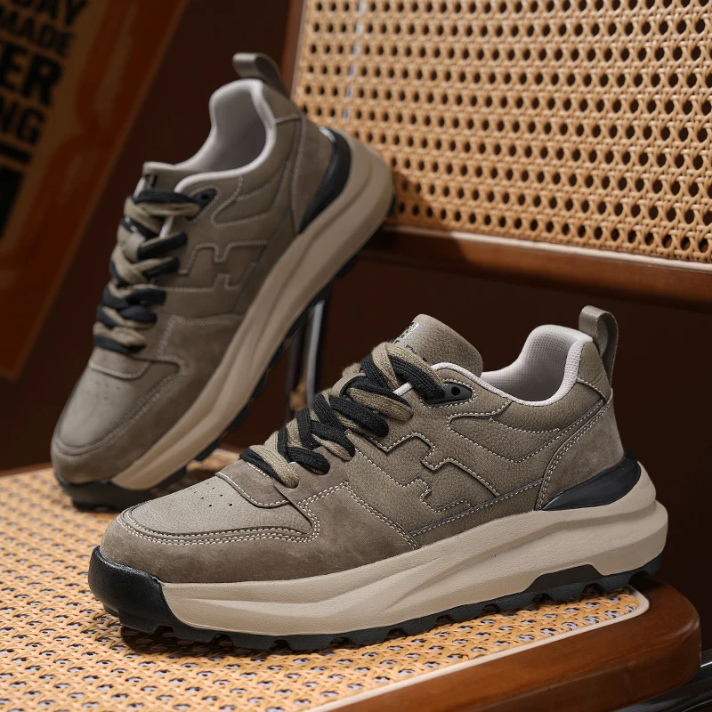 

Luxury Brand Mens Sneakers Running Sport Shoes Spring New Leather Walking Shoes Outdoor Men Shoe 2026 New Fitness Tennis Flats