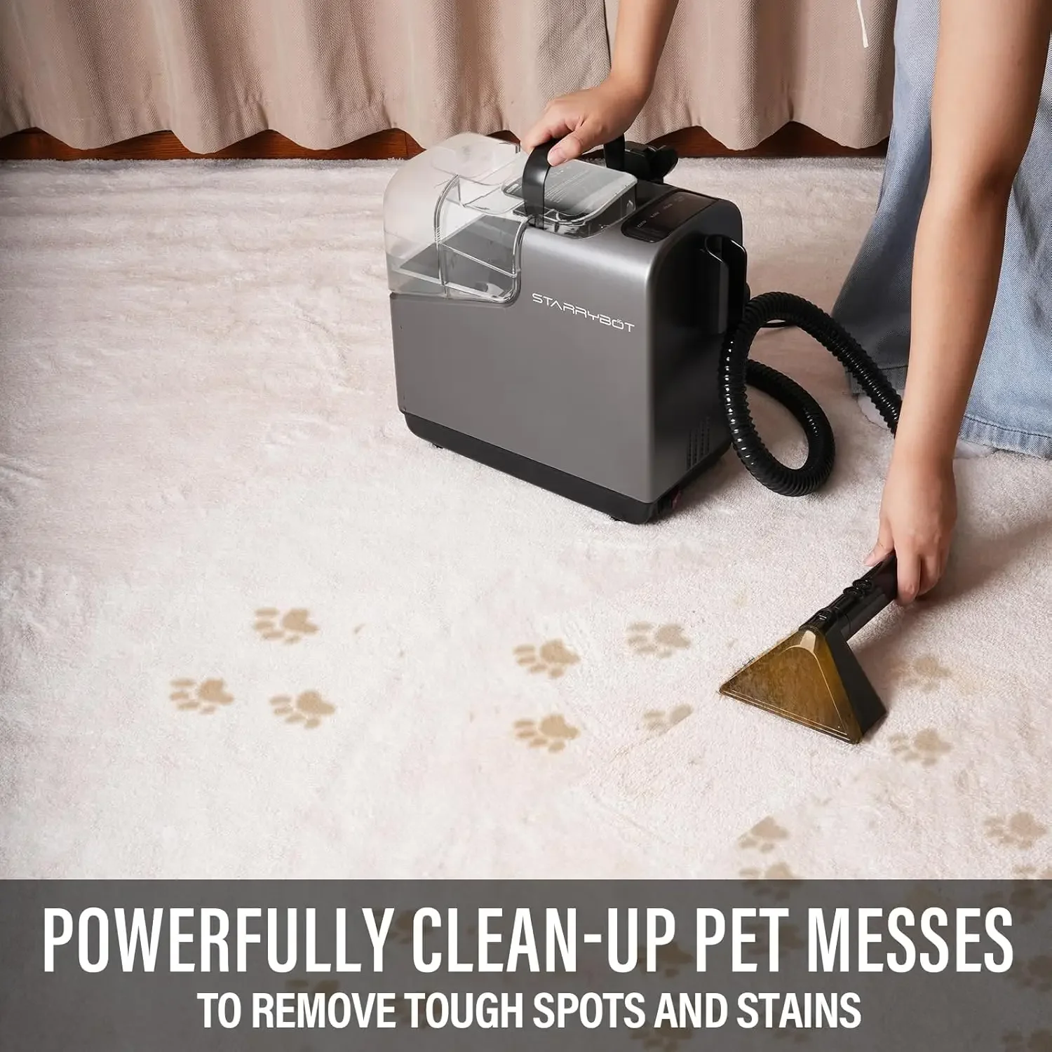 Carpet Cleaner Machine with Steam Techology for Carpet & Upholestery, 12Kpa Powerful Suction with Versatile Tools, Comp
