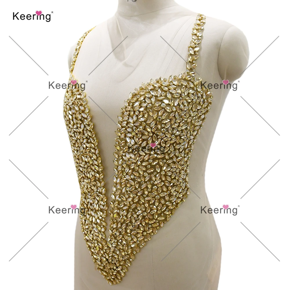 Silver Rhinestone Body Applique Sew-On for Wedding Dress Fashion Hot Sale New Arrival WDP-531