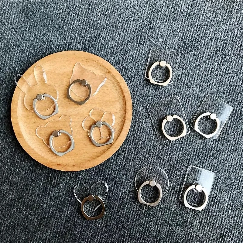 

1/2/3Pcs Transparent Cute Mobile Phone Finger Ring Holder Rings Cartoon Cat Heart Phone Holder Ring Stand