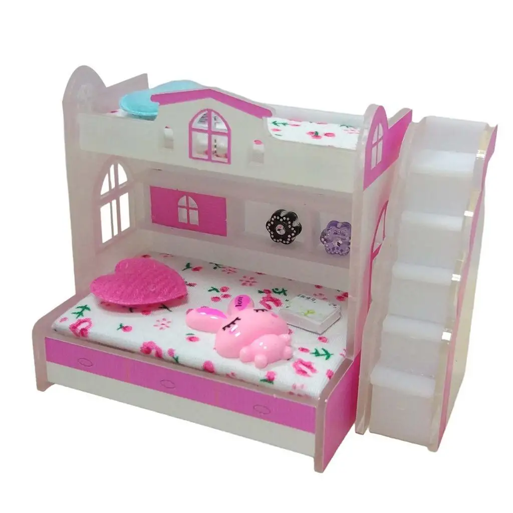 

Кукольный домик, двухъярусная акриловая мебель для детей, детская спальня, «сделай сам»