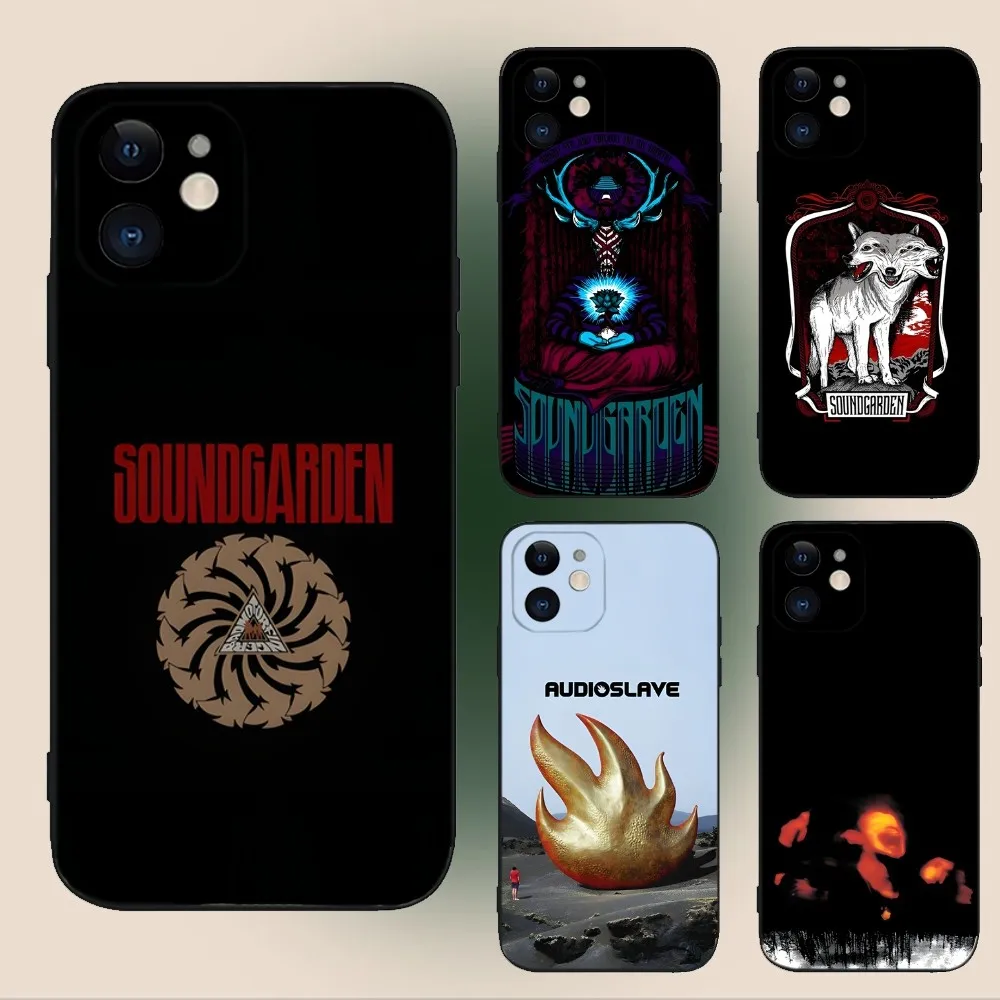 

Soundgarden Band Phone Case For iPhone 15,14,13,12,11,Plus,Pro Max,XS,X,XR,SE,Mini,8,7 Soft Silicone Black Cover