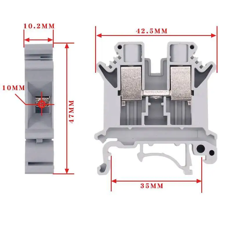 10 Stück UK2.5B Schienenmontierter Klemmenblock UK-5N 3N 6N 10N Spannungsstreifen Schnellverbindung 2,5 mm² – Detail 11