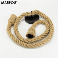 MARPOU Pendant Lights Attic Hemp Rope Industrial Decor E27 Indoor Lightings For Loft Living Room AC85V-265V Lamp Holder Hanging