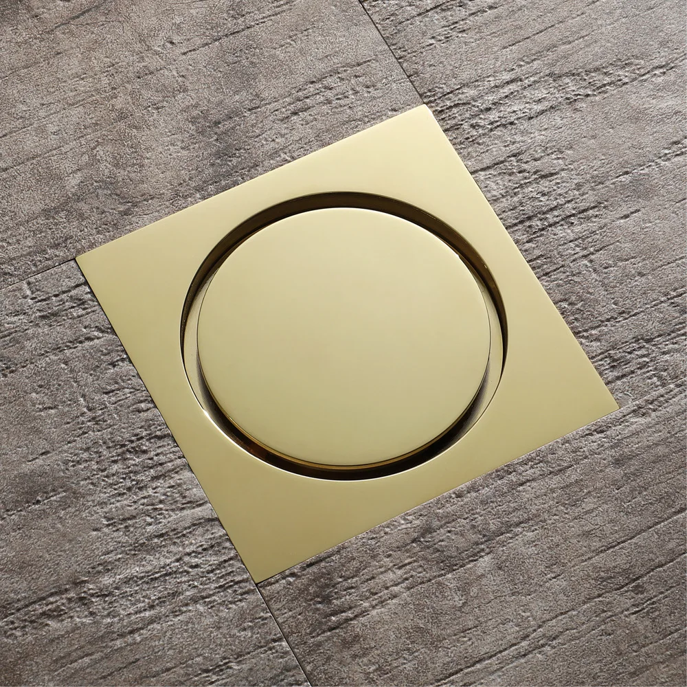 Floor Drains Outdoor Balcony Square Round 100X100MM Anti-odor Anti-insect Copper Floor Drains Bathroom Renovation Accessorie