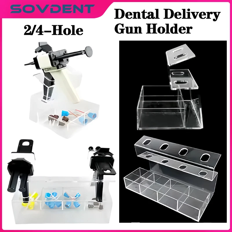 High Quality Dental Acrylic Material Gun Holder Dental Mixing Tip Organizer 2 Hole 4 Hole for Choose Dentistry Storage Supplies