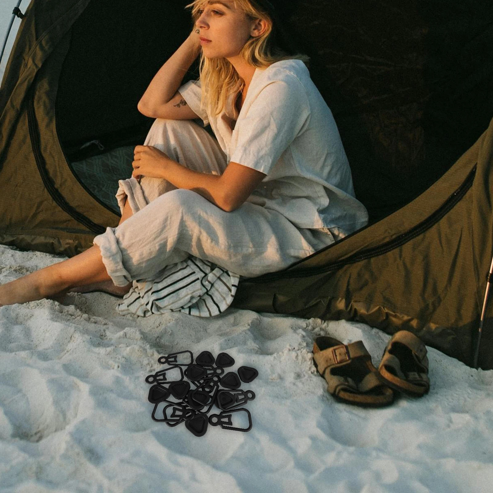 10 قطعة خيمة المظلة المشبك مجموعة دائم البلاستيك قماش القنب تحديد الملحقات للتخييم السفر في الهواء الطلق مغامرات المظلة فخ المشابك