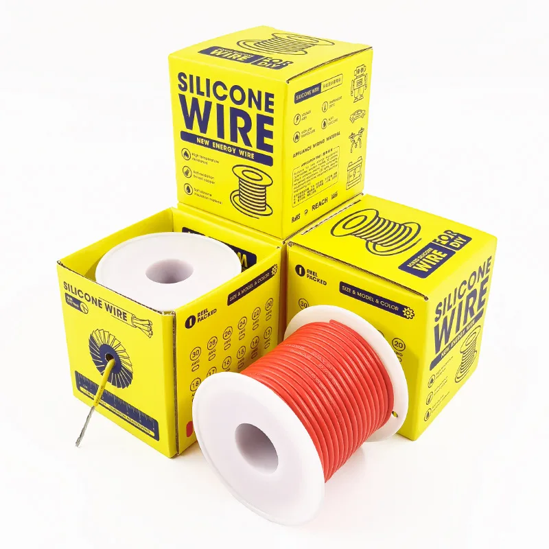 1roll 1color/boxed extra soft silicone wire, high temperature resistant wire 30-14AWG model aircraft wire OK wire