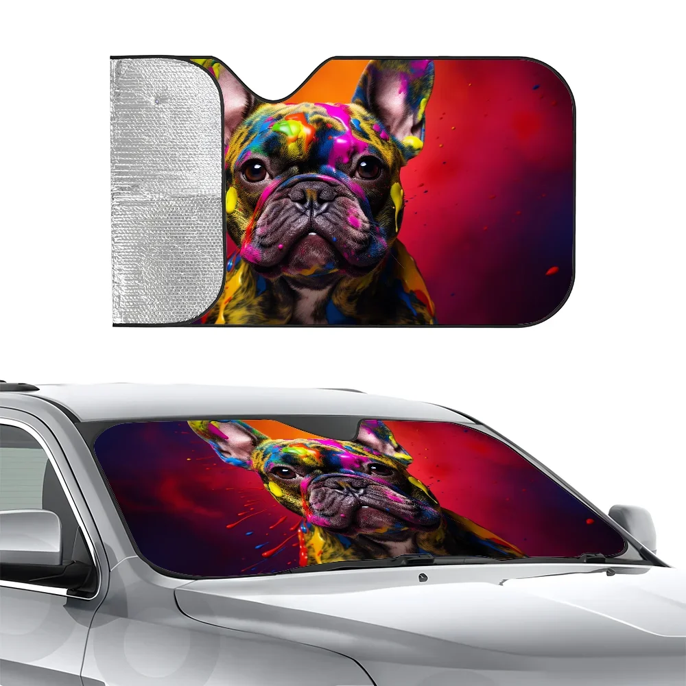 

Французский бульдог, автомобиль SunSha, теплоизоляционная алюминиевая пленка, лобовое стекло, солнцезащитные козырьки, блоки УФ-лучей, автомобильный солнцезащитный козырек, защита