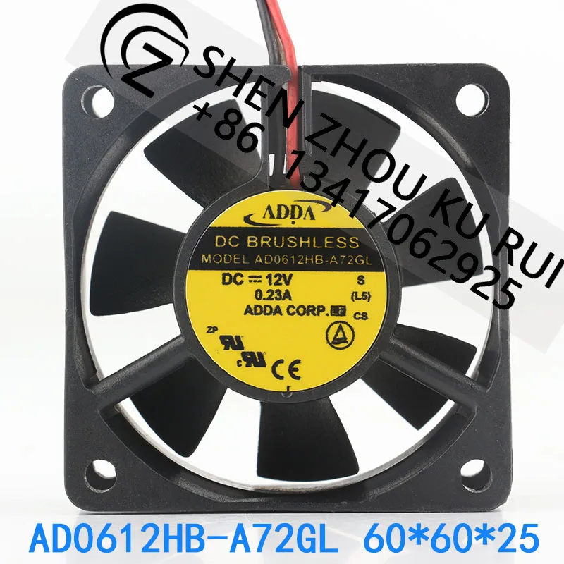 Original ADDA AD0612HB-A72GL DC12V 0.23A ADDA 6025 Three-wire double-ball bearing cooling fan