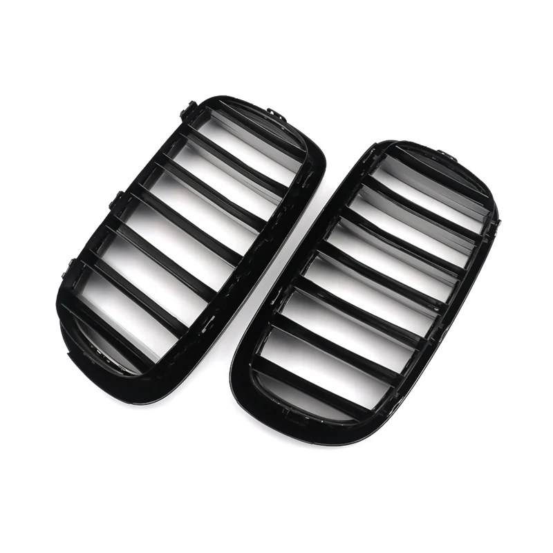 SAIQINGSP زوج واحد من الشبكات الأمامية لسيارات BMW F15 X5 F16 X6 2014-2017 شبكة سباق مصبغة لامعة سوداء أدوات اكسسوارات السيارات #5
