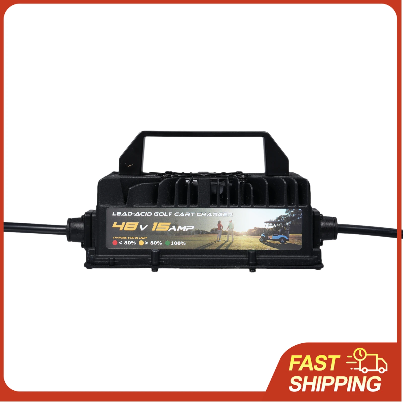 800W 48V Golf Cart Battery Charger, IP67 Waterproof Replacement for Club Car with US Plug