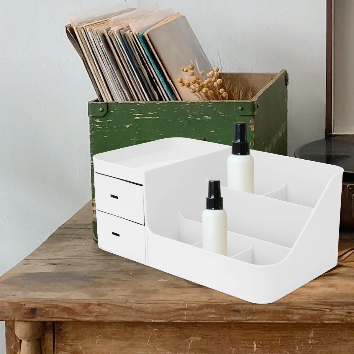 

Storage Box Multifunctional Desktop Organizer With Dividers Smooth Drawers Easy Clean Home Office Use Plastic Sundry