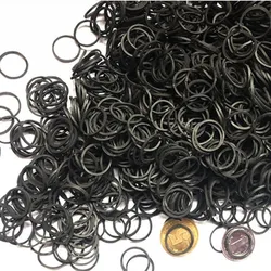 1000 Pcs Mini Rubber Bands,Soft Elastic Bands,Tiny Black Rubber Bands for Home Office Use, 06*0.9 mm