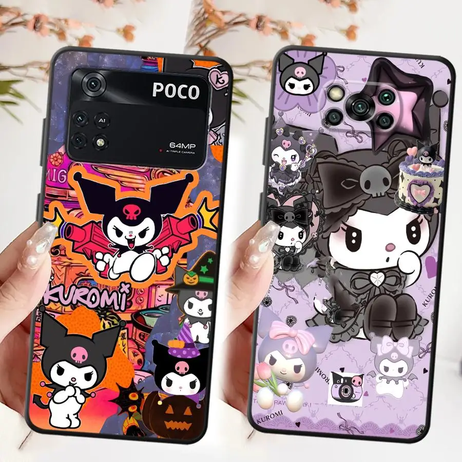 Casing Handphone Melody Kuromi Lucu Lembut untuk Xiaomi Poco M3 M4 Pro C65 F3 F4 F5 X3 X4 X5 C51 M5 C50